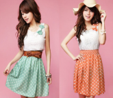Vestido Renda com Poá