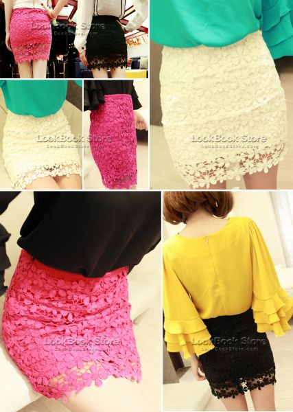 Saia renda floral